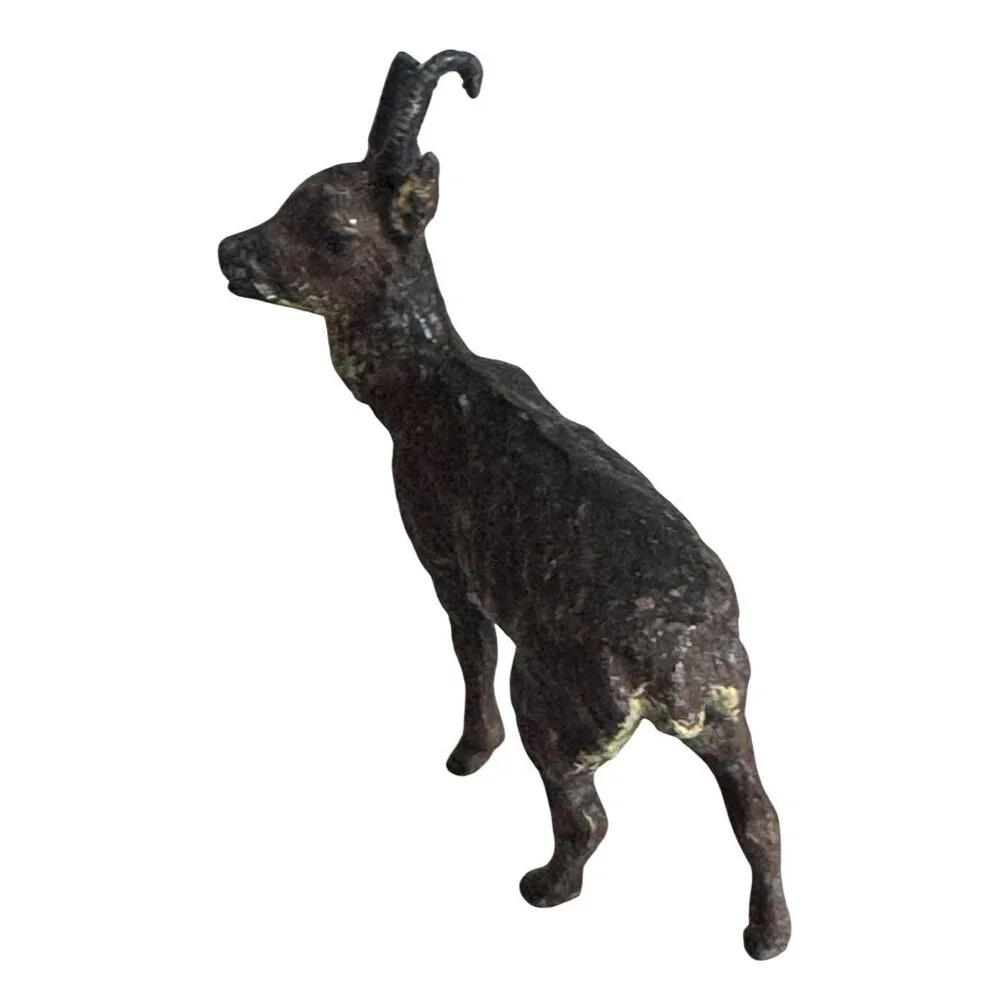 Antique Vienna Bronze Roe Deer Figurine Brown Cold Painted 2 1/4" - Picture 5 of 6